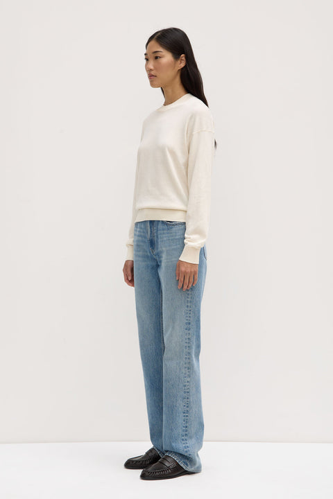 Cotton Cashmere Lounge Sweater Cream