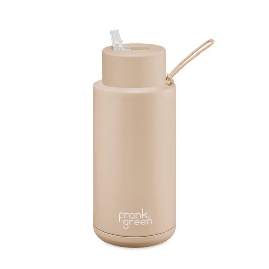 Drink Bottle With Straw 34oz Soft Stone