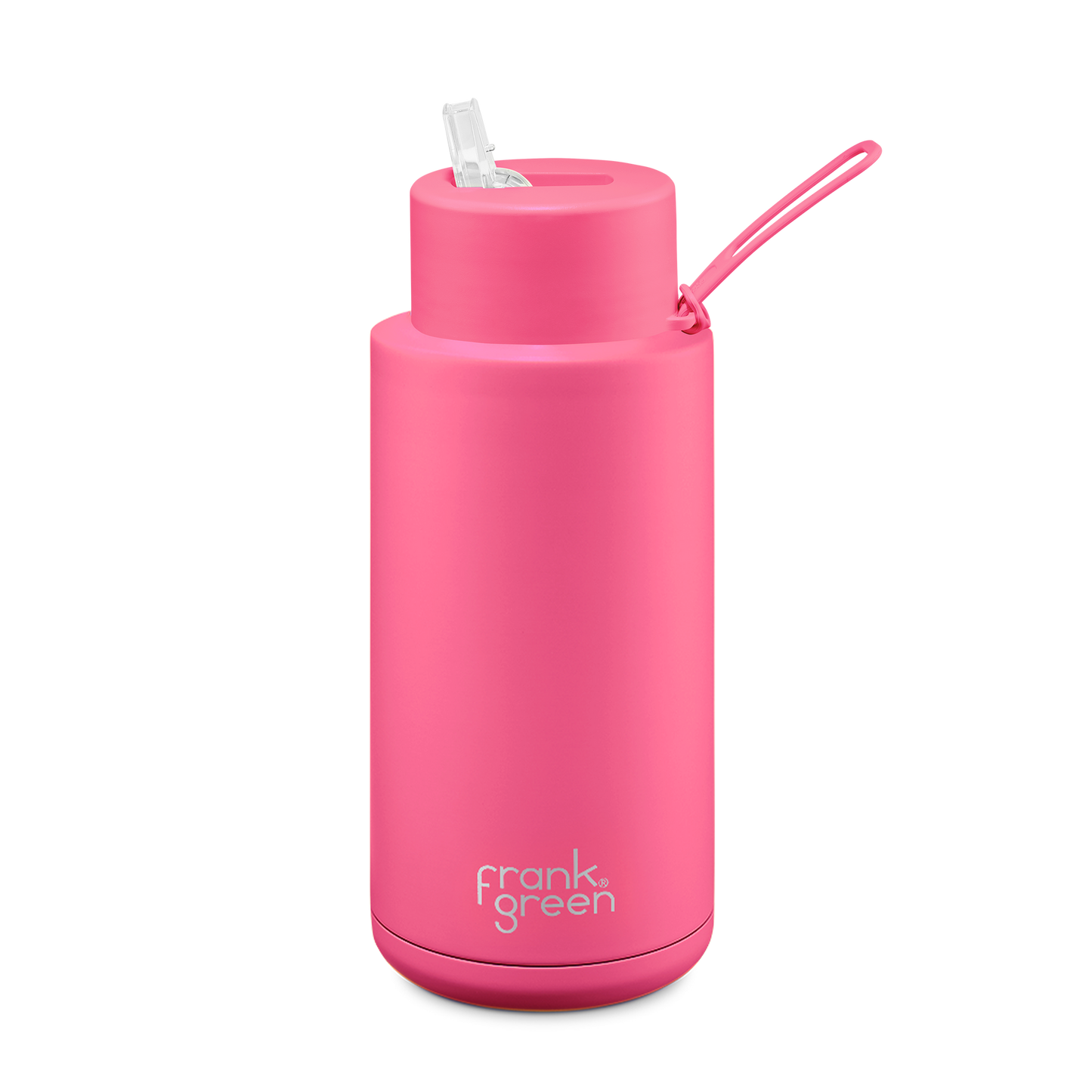 Drink Bottle With Straw 34oz Neon Pink