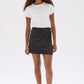 Heather Silk Blend Mini Skirt Black