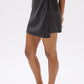Heather Silk Blend Mini Skirt Black
