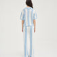 Striped Knit Pants - Blue/White