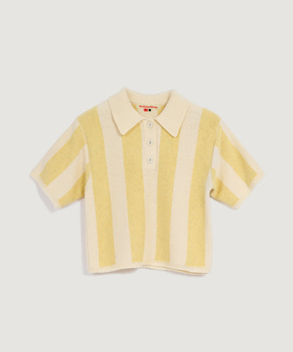 Striped Polo Knit - Yellow/Cream