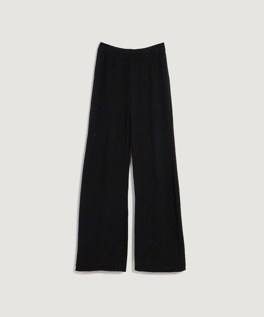 Striped Knit Pants - Black