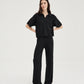 Striped Knit Pants - Black