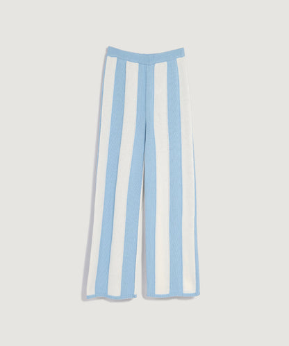 Striped Knit Pants - Blue/White