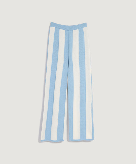 Striped Knit Pants - Blue/White