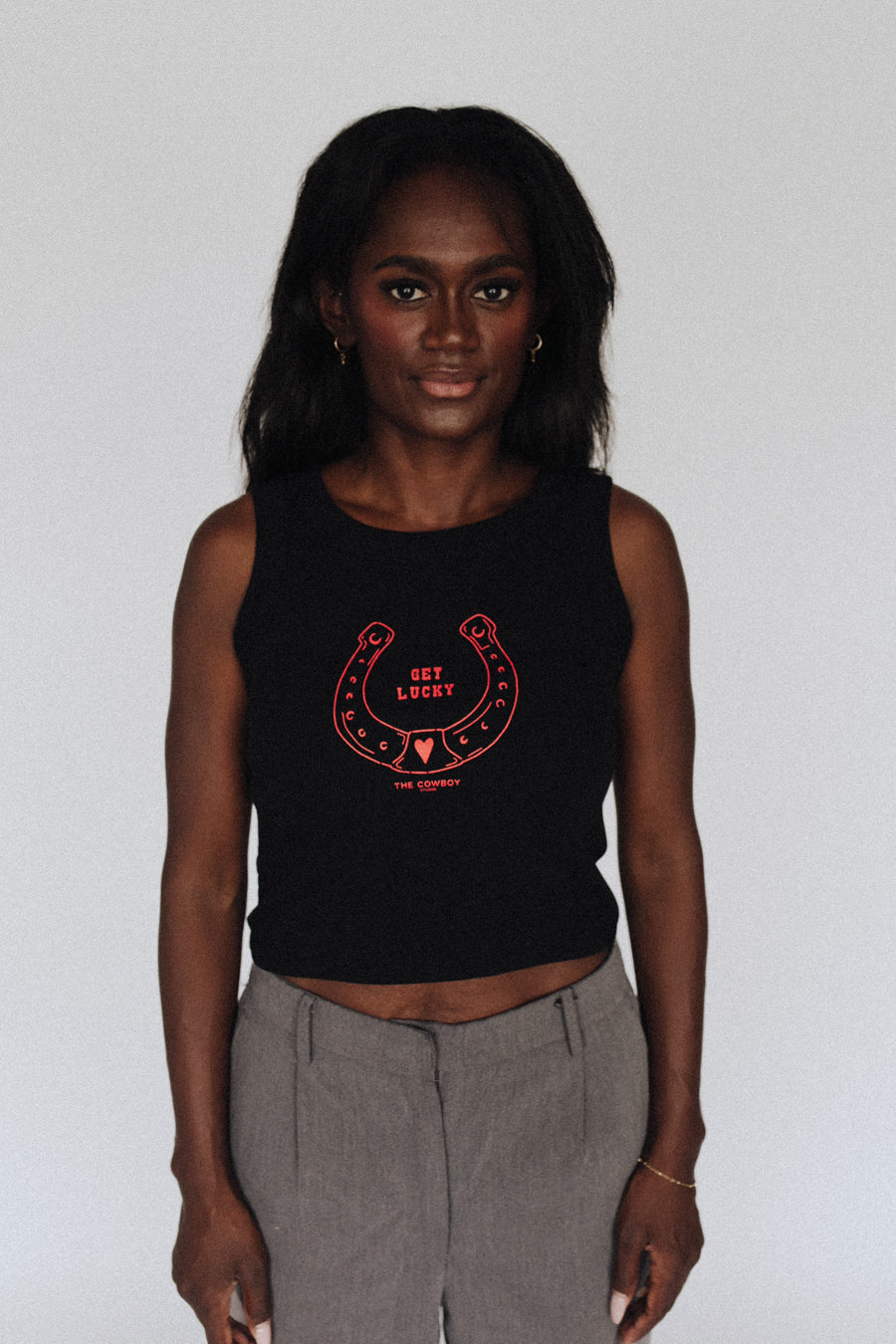 Crop Tank - Black/Red