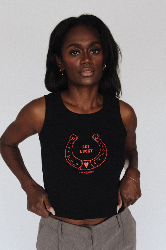 Crop Tank - Black/Red