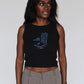 Crop Tank - Black/Blue