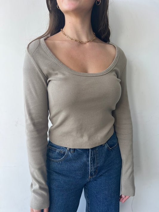 90s Icon LS Scoop Neck Dusty Olive