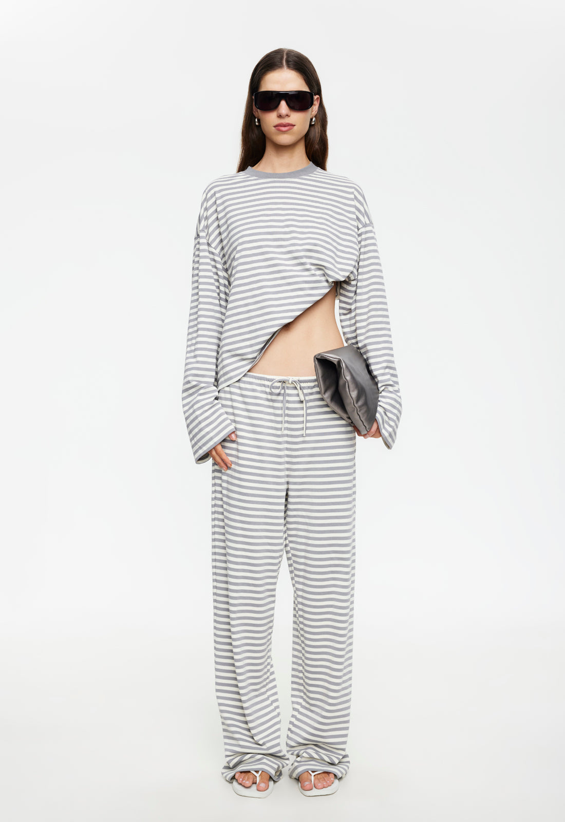 Bloom Pant Ash Stripe M