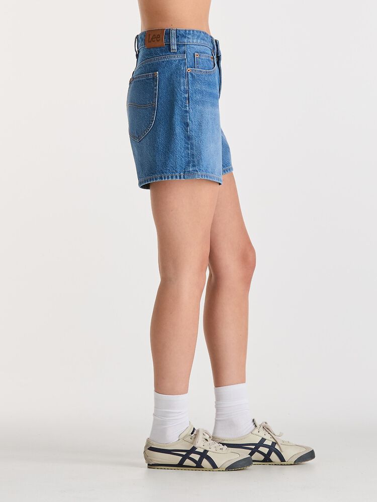 Mid Straight Short Blue Letter