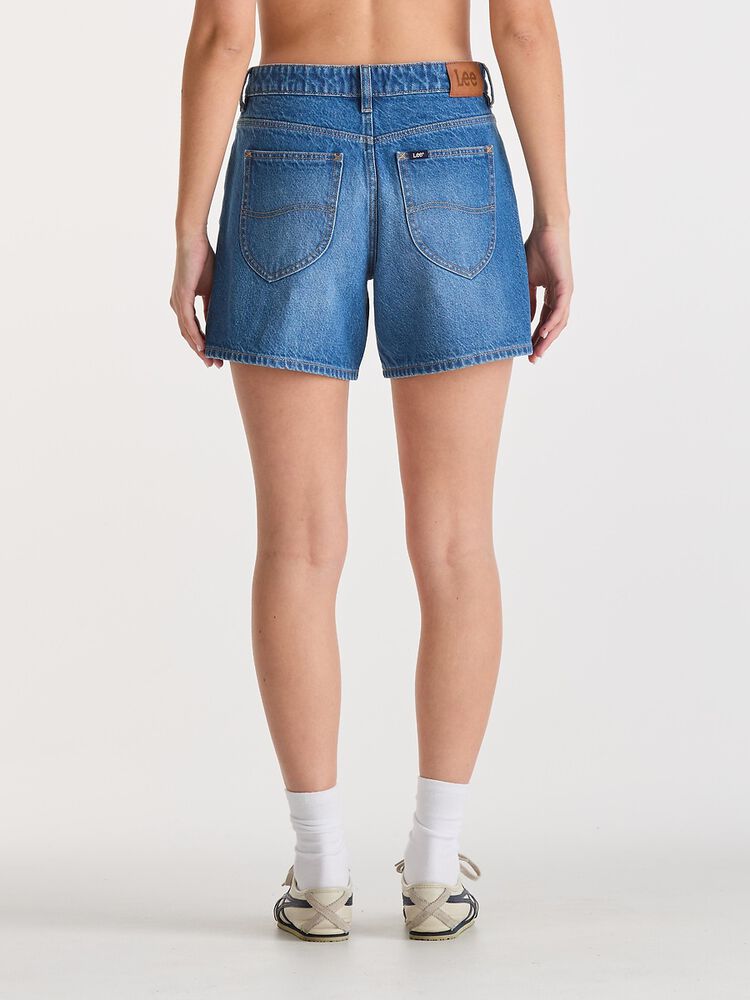 Mid Straight Short Blue Letter