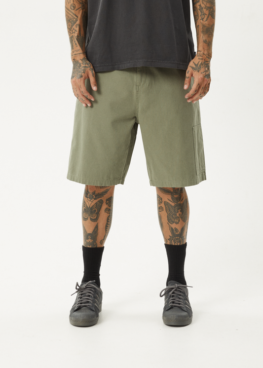 Harper - Canvas Carpenter Shorts 22 Inch Olive