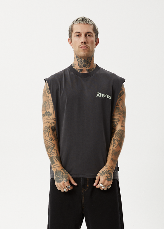 Destroyer Recycled Sleeveless Tee Stone Black