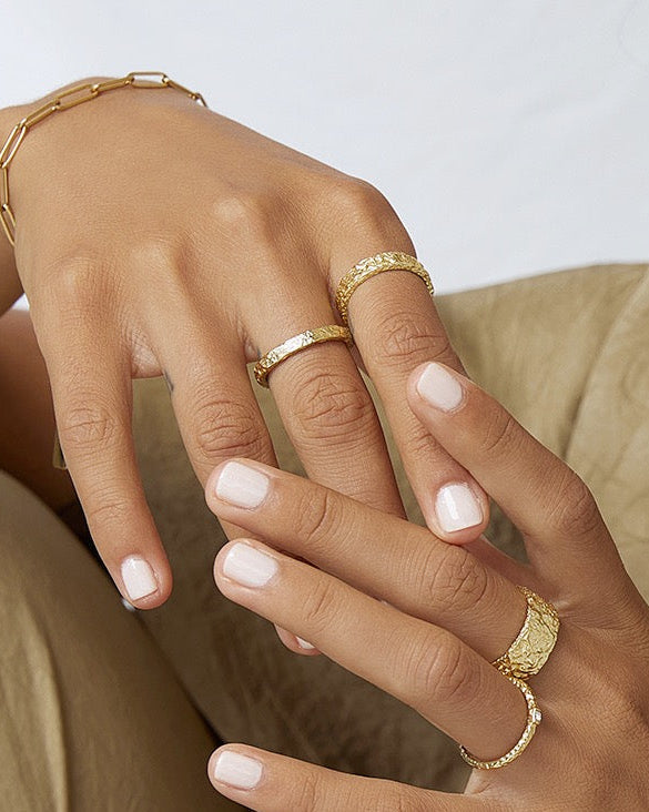 Eros Gold Textured Ring