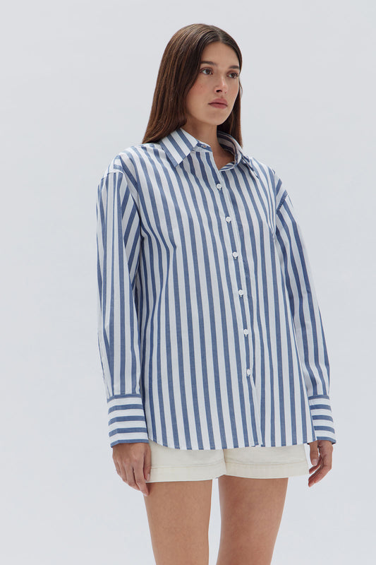 Poplin Stripe Long Sleeve Shirt