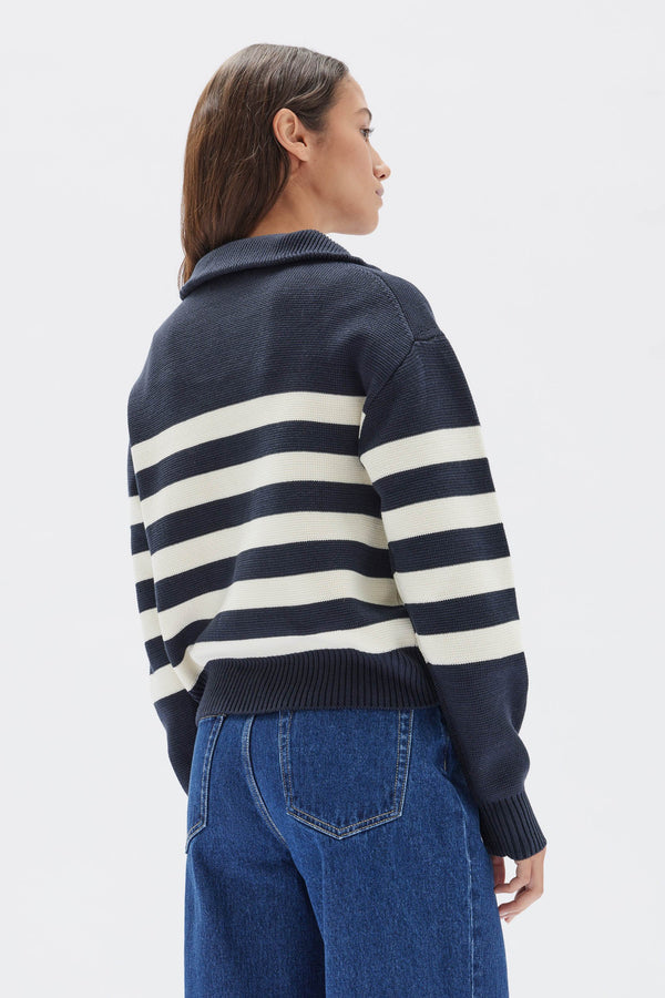 Parisienne Quarter Zip Cotton Jumper