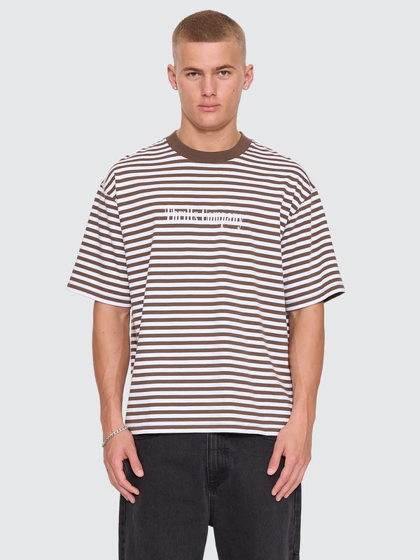 Primitive Stripe Oversize Box Crop Tee