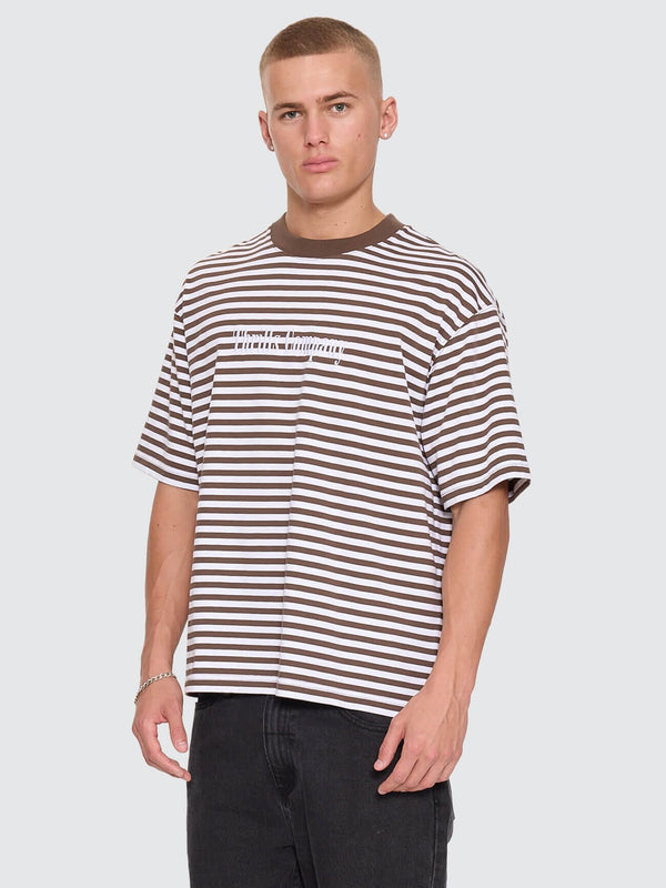 Primitive Stripe Oversize Box Crop Tee