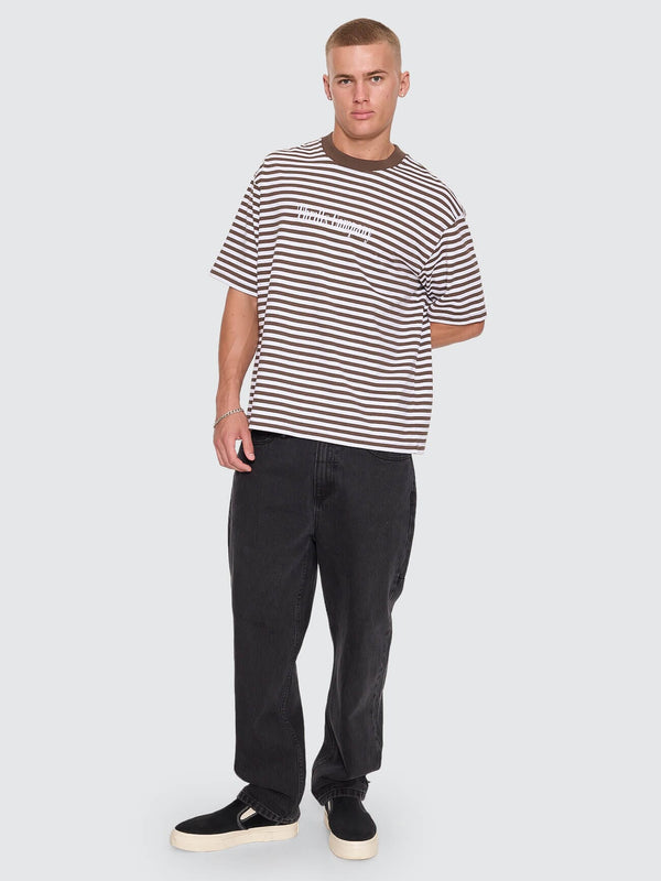 Primitive Stripe Oversize Box Crop Tee