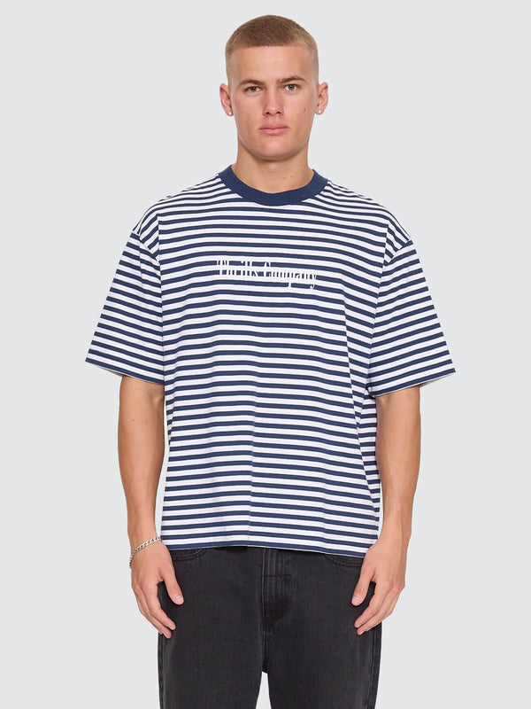 Primitive Stripe Oversize Box Crop Tee