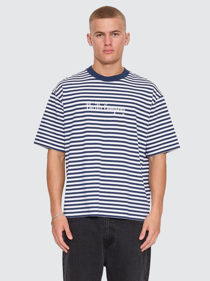 Primitive Stripe Oversize Box Crop Tee