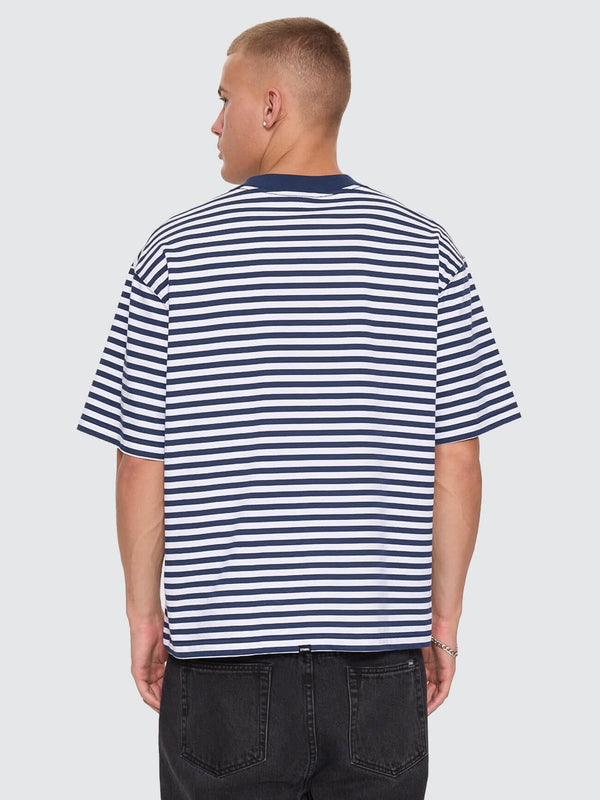 Primitive Stripe Oversize Box Crop Tee