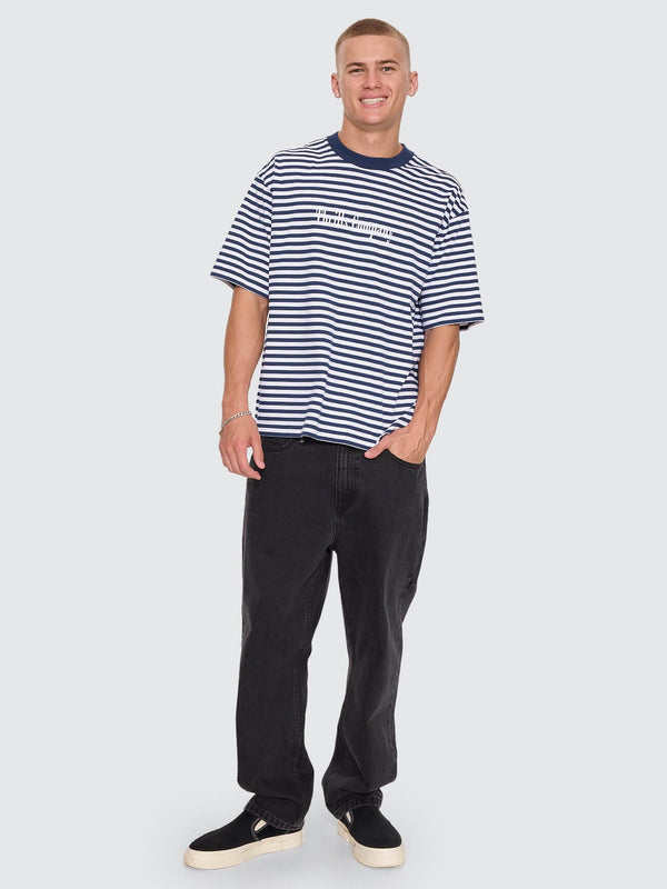 Primitive Stripe Oversize Box Crop Tee