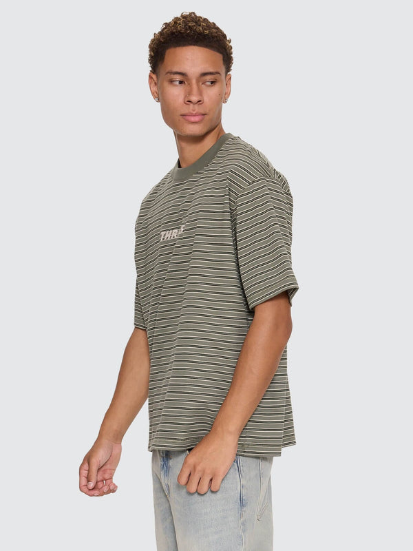 Built To Last Stripe Oversize Box Crop Tee