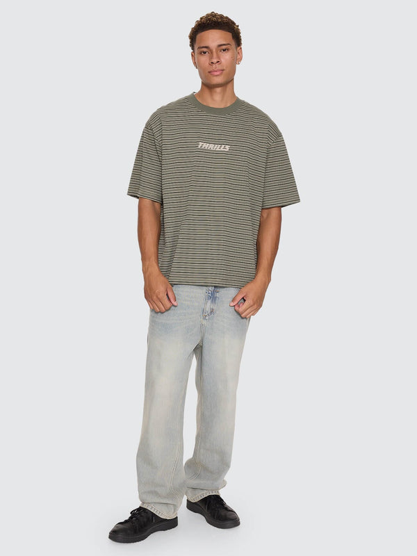 Built To Last Stripe Oversize Box Crop Tee