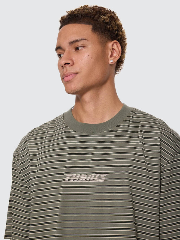 Built To Last Stripe Oversize Box Crop Tee