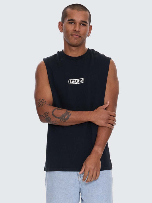 Calm State Embro Box Fit Oversize Cropped Muscle Tee