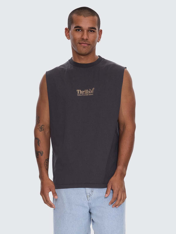 Thrills Workwear Embro Merch Fit Muscle Tee