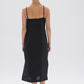 Vallory Linen Slip Dress Black