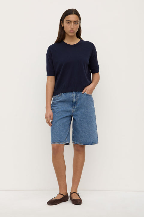 Vanya Cotton Cashmere Boxy Knit Tee