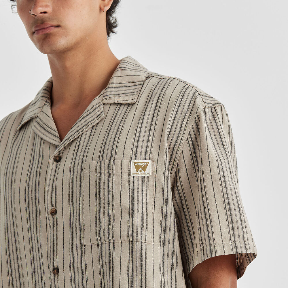 Box Resort Shirt Hessian Stripe