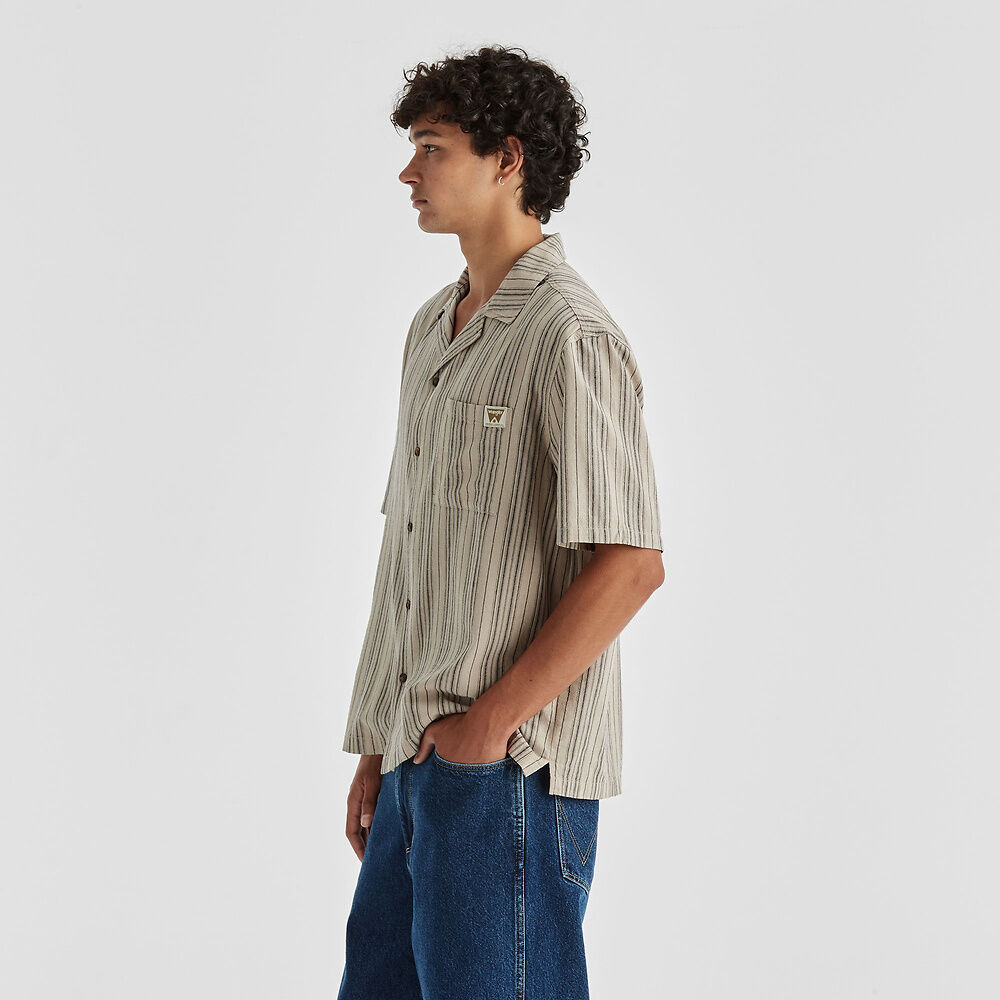 Box Resort Shirt Hessian Stripe