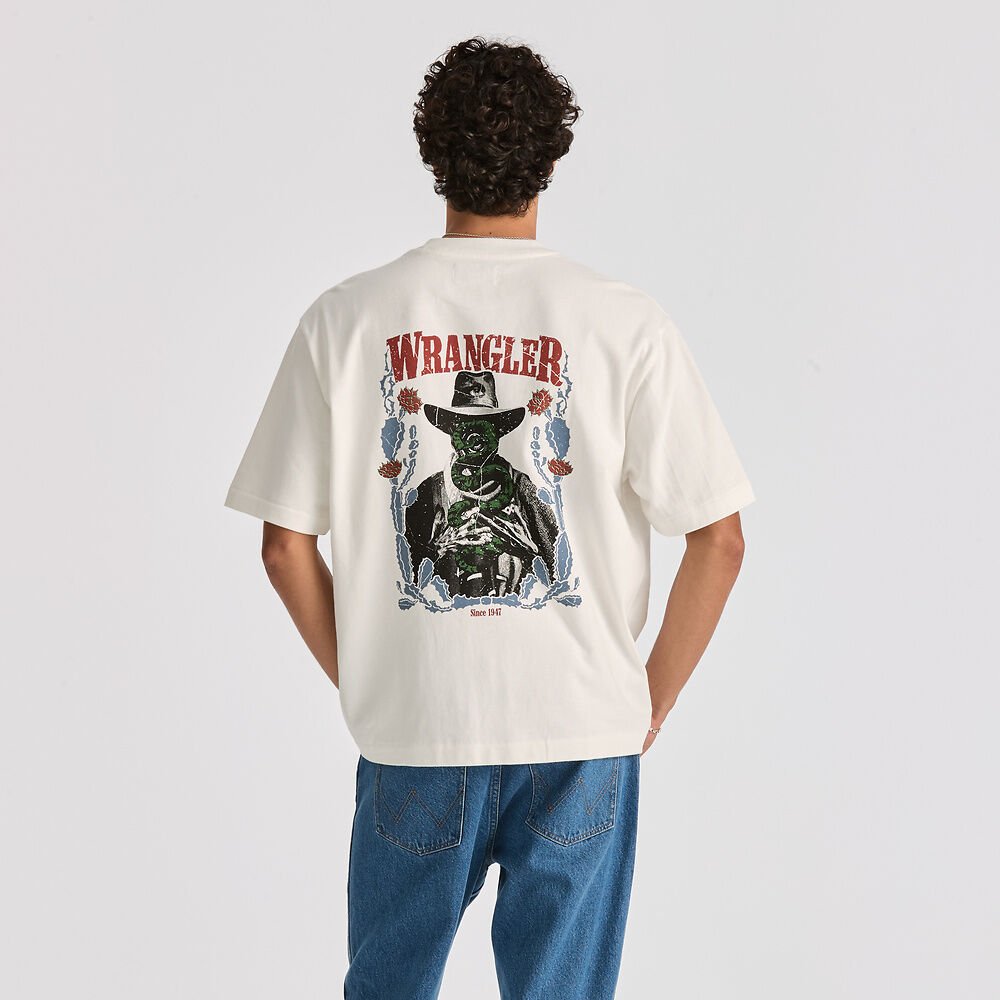 Cactus Cowboy Boxcar Tee Vintage white