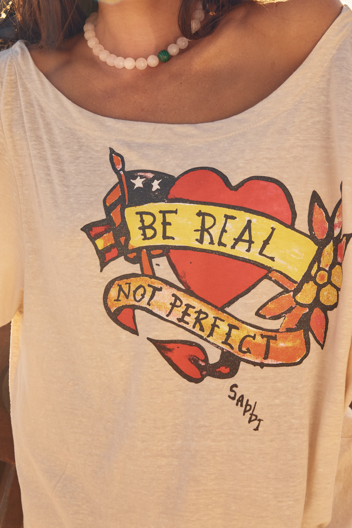 Bad To The Bone Off The Shoulder Tee