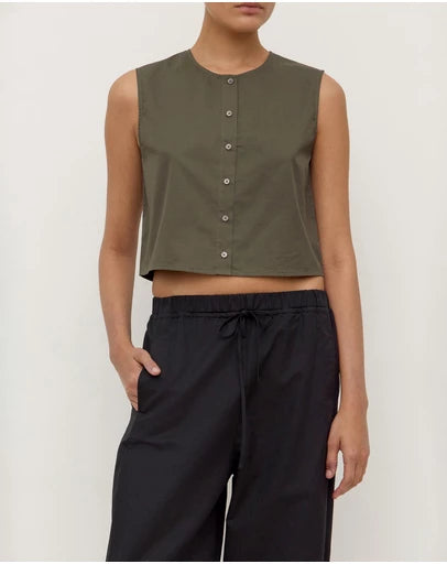 Cherri Button Front Top