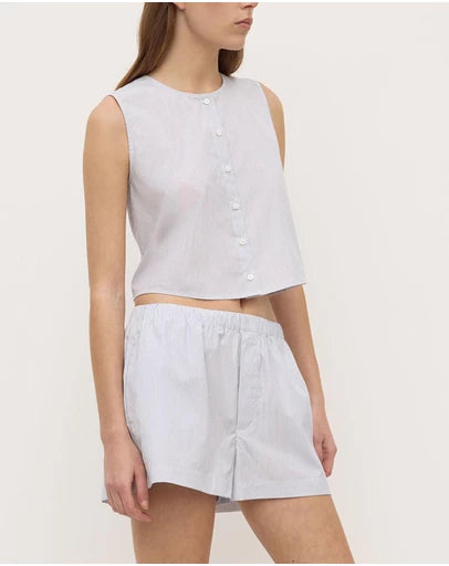 Cora Stripe Button Front Top