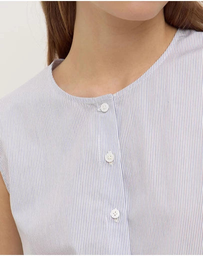 Cora Stripe Button Front Top