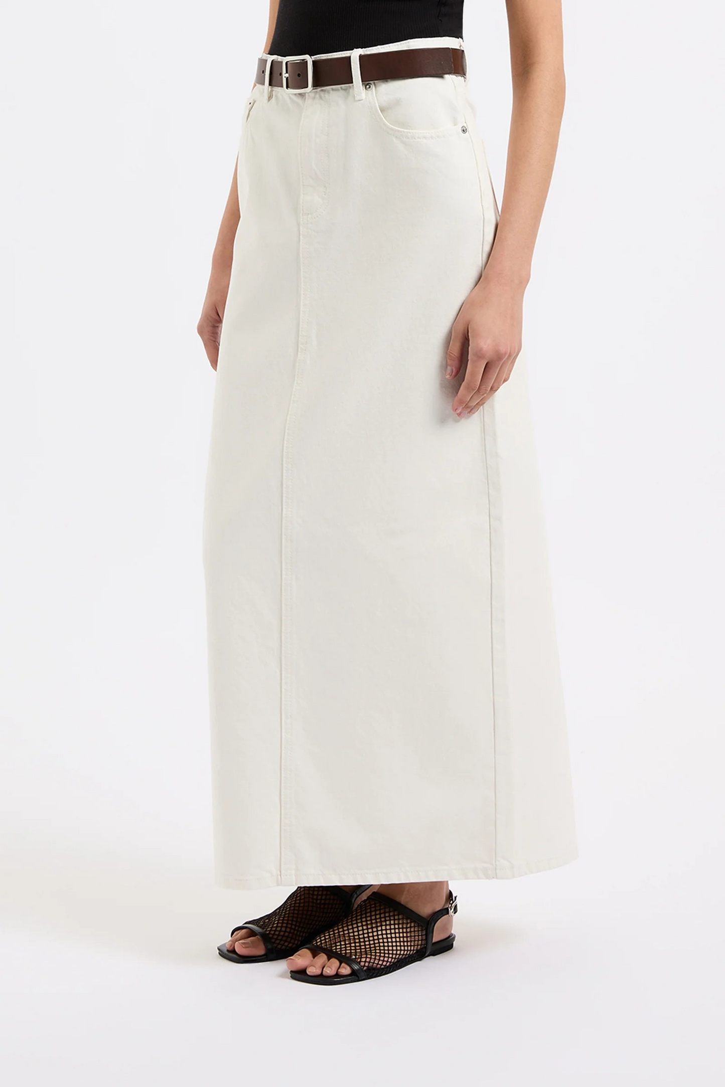 Organic Denim Maxi Skirt