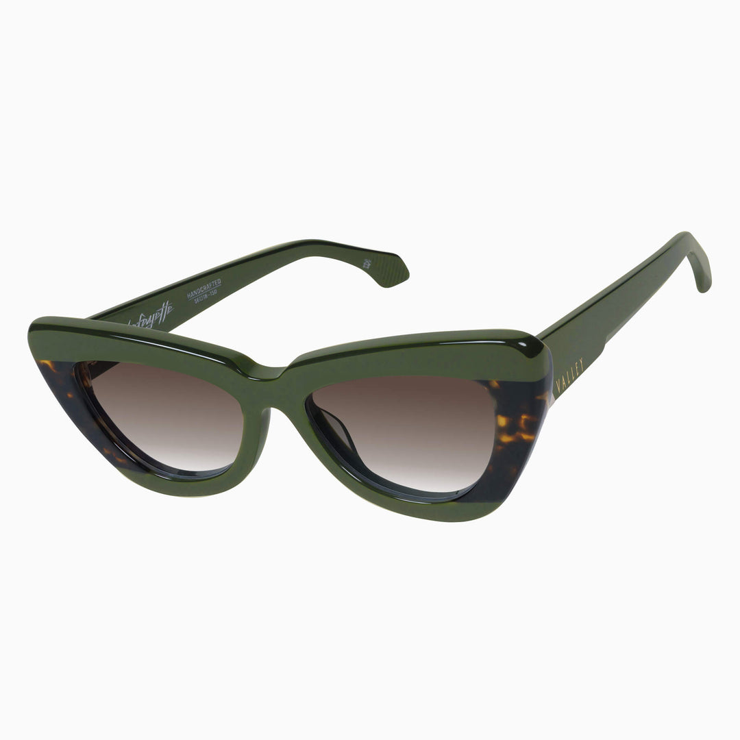 Lafayette - Army Green Clear Tort Splice w. Gold Metal/Brown Gradient Lens