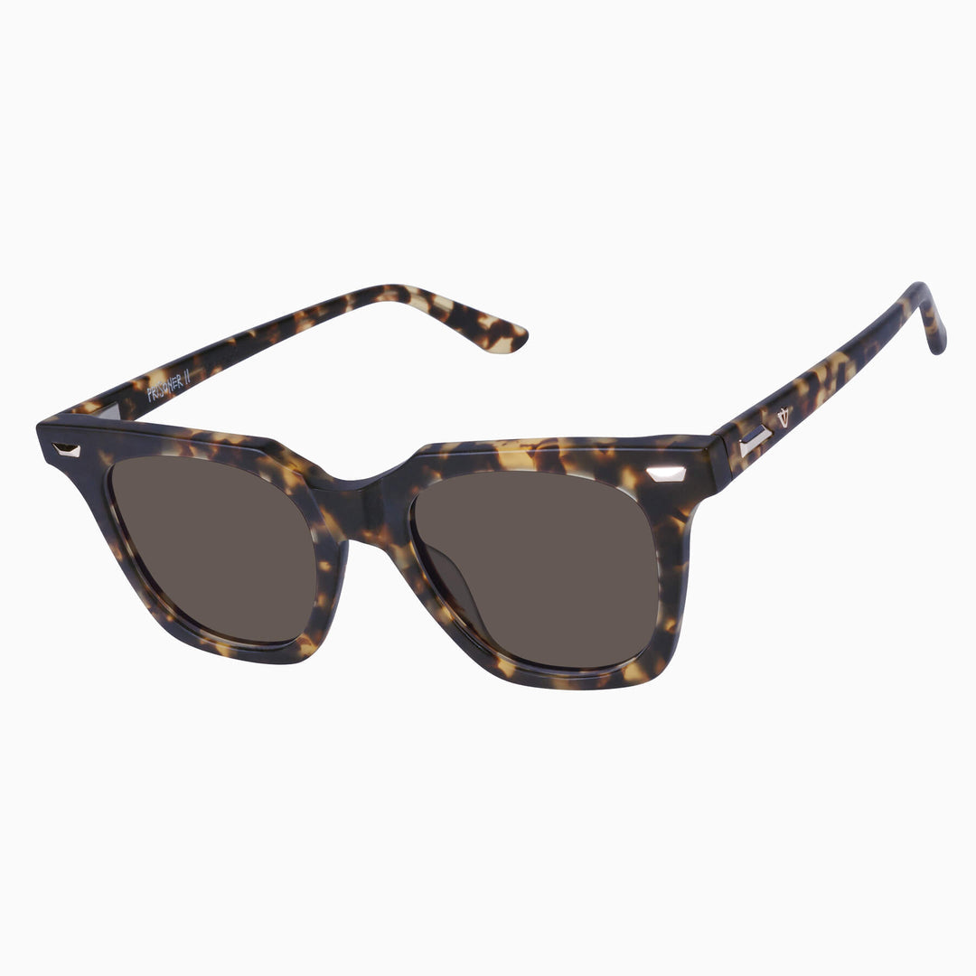 Prisoner II - Matte Clear Tort w. 24k Gold Metal Trim/Brown Lens