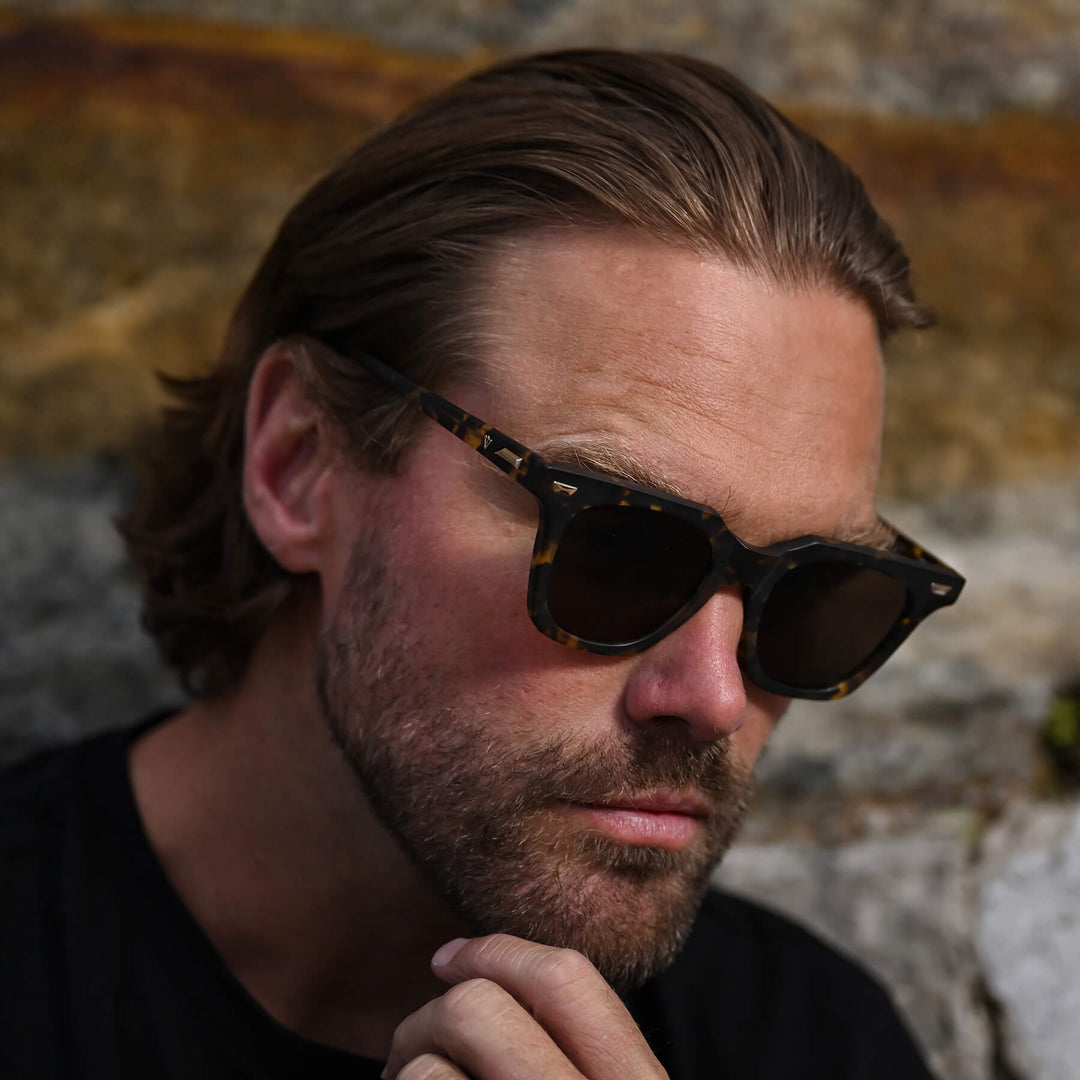 Prisoner II - Matte Clear Tort w. 24k Gold Metal Trim/Brown Lens